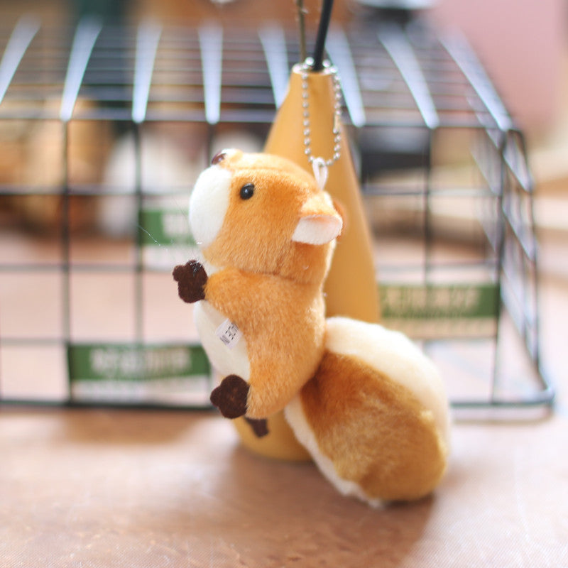 2pcs Squirrel Pendant Plush Doll Bag Keychain Birthday Gift