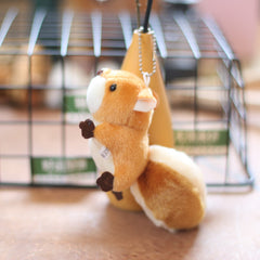 2pcs Squirrel Pendant Plush Doll Bag Keychain Birthday Gift