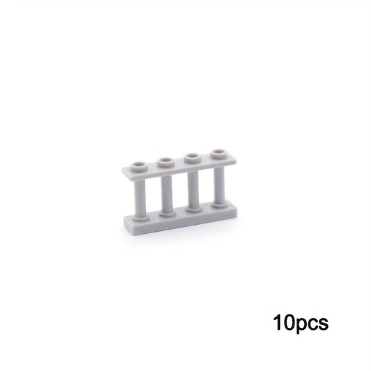 10pcs Building Blocks + Corner Posts 1x4x2 Fence 4x4x2 - Compatible with Archite