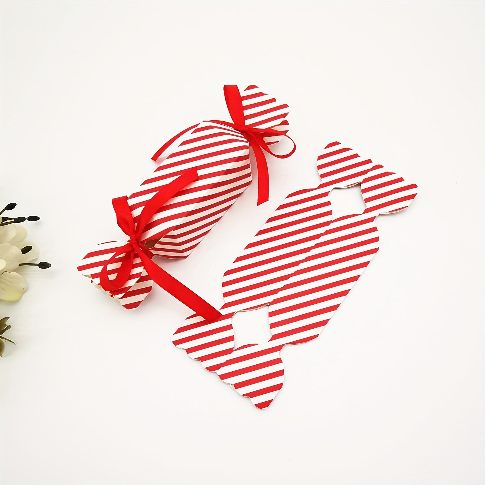 Christmas Red Striped Candy Box Wedding Packaging