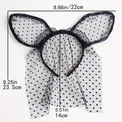 Lace Veil Cat Ears Hair Hoop for Women