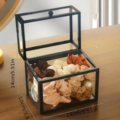 Transparent Glass Box Hair Accessories Storage