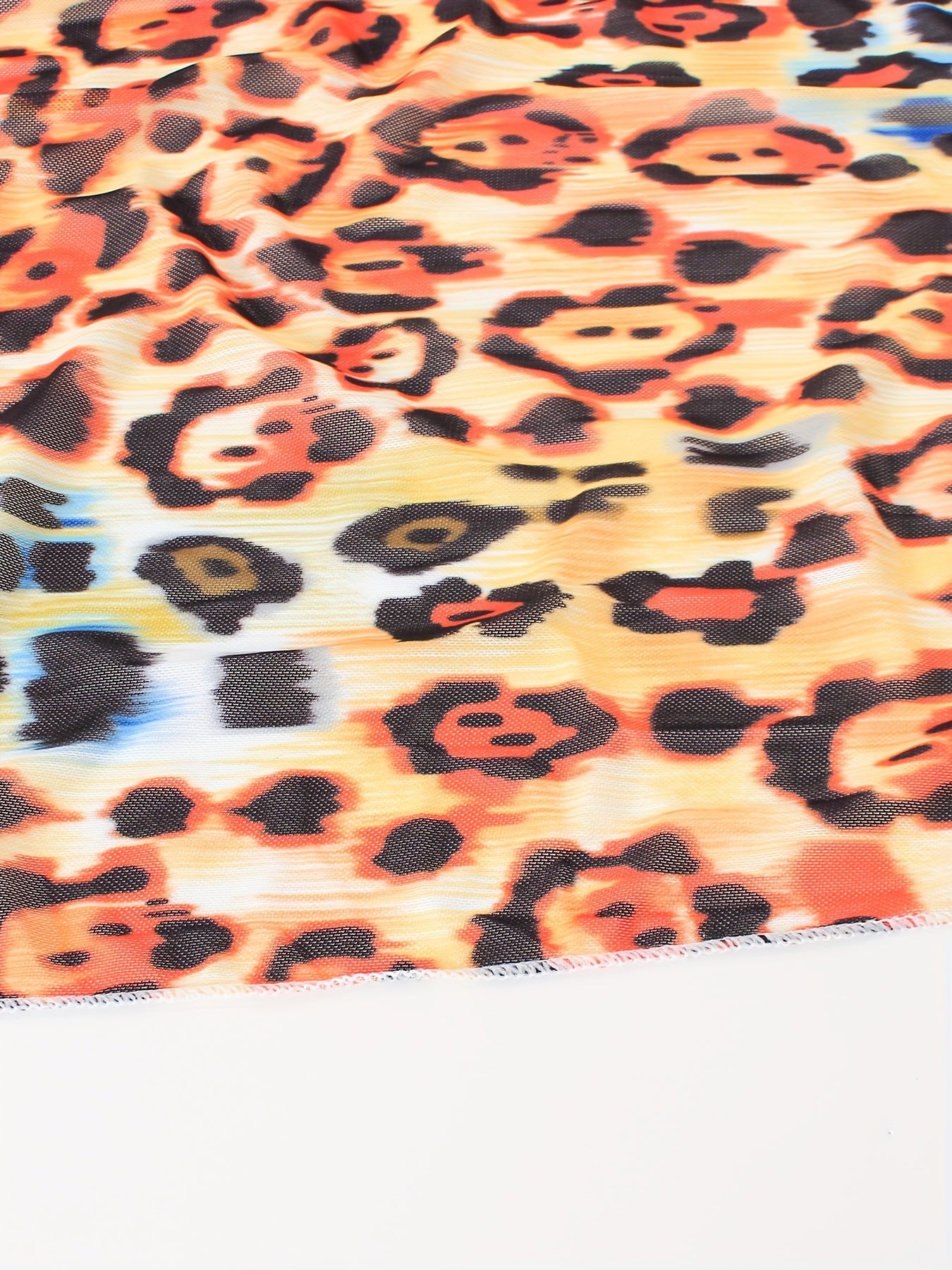  Leopard Pattern Wrap Cover Up Skirt