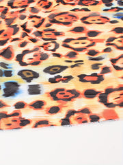  Leopard Pattern Wrap Cover Up Skirt