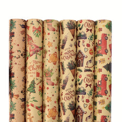 6pcs Christmas Wrapping Paper Birthday Party Holiday Wrapping P