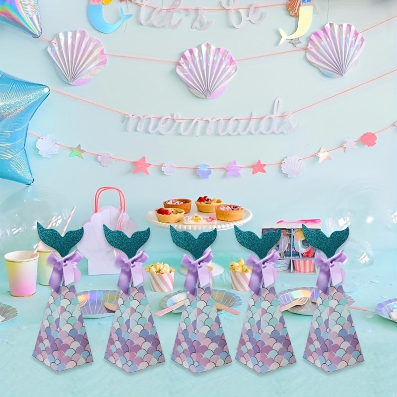 10pcs Mermaid Candy Box Birthday Party Wedding Packaging Box