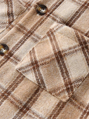 Boys Plaid Hooded Shirts for Autumn/Winter