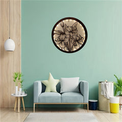 LED Light Wooden Hanging Wall Decoration Pendant Flower Series Night Light