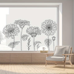 2pcs Daisy Flower Stickers Self-adhesive Removable PVC Wall Decals