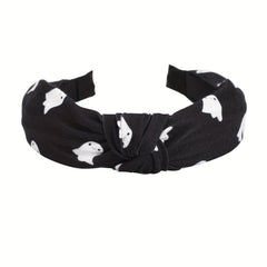 Halloween Ghost Print Headband Pumpkin Spider Web Pattern Headdress