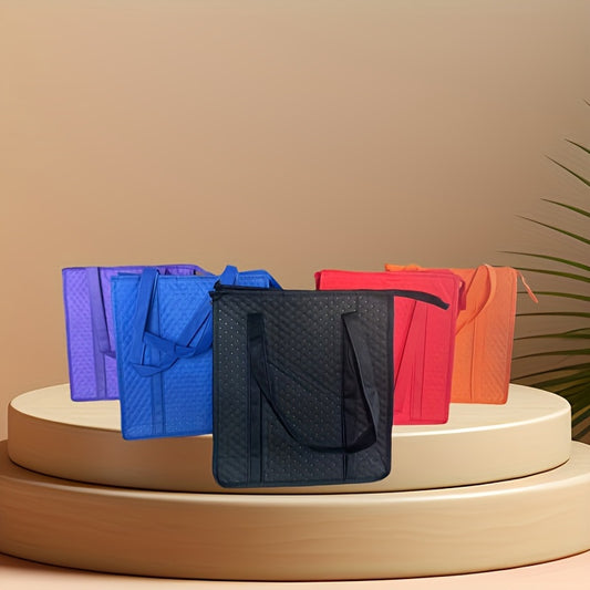 Foldable Insulated Tote Bag Aluminum Foil Lining Thermal Storage