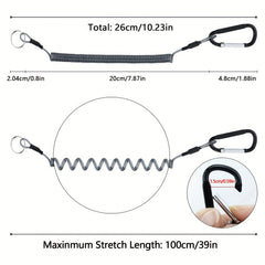 6pcs Fishing Tools Lanyard Retractable Safety Coiled Lanyard