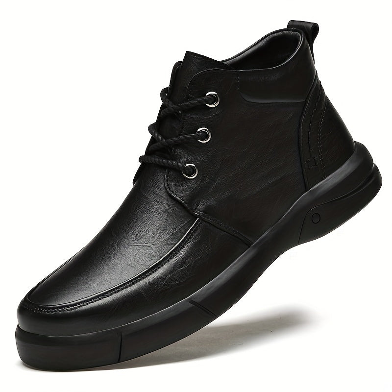 Men's Plush Warm Ankle Top Leather Chukka Boots