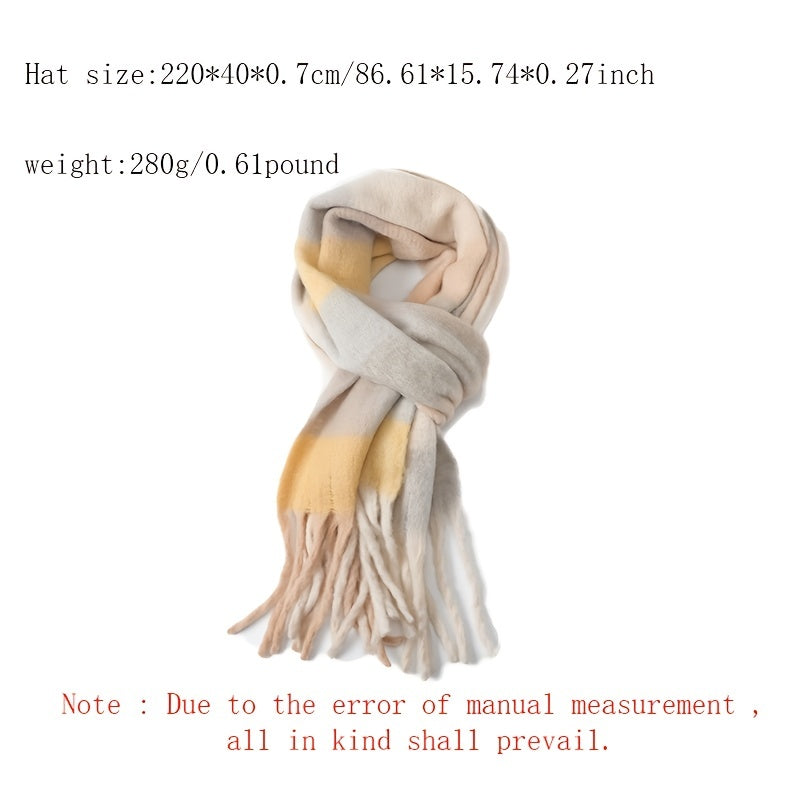 Long Thick Shawl Scarf Winter Tassel Warm Scarf for Men