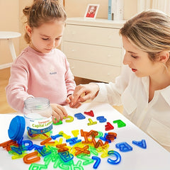 52pcs Transparent Plastic Capital Letters Set - Colorful Letters for Ears