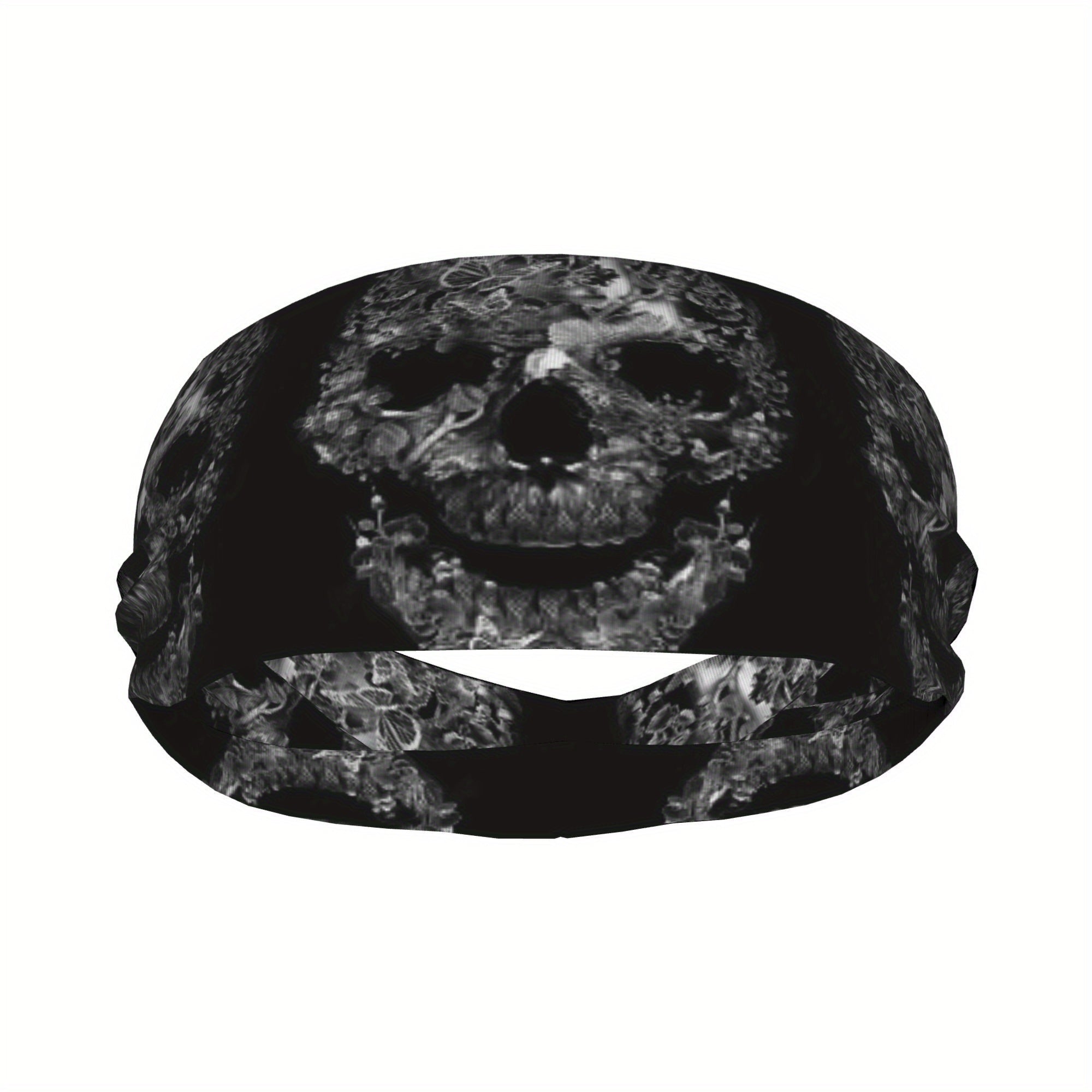 Scary Skull Sports Headband Sweat Wicking Stretchy & Breathable Polyester