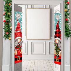 2pcs Merry Christmas Santa Claus Hanging Door Banner Festive Home Decorations
