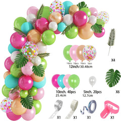 Tropical Balloon Garland Set for Flamingo Themed Parties