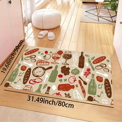 Cartoon Area Rug Hand painted Pattern Floor Mat Machine Washable Carpet