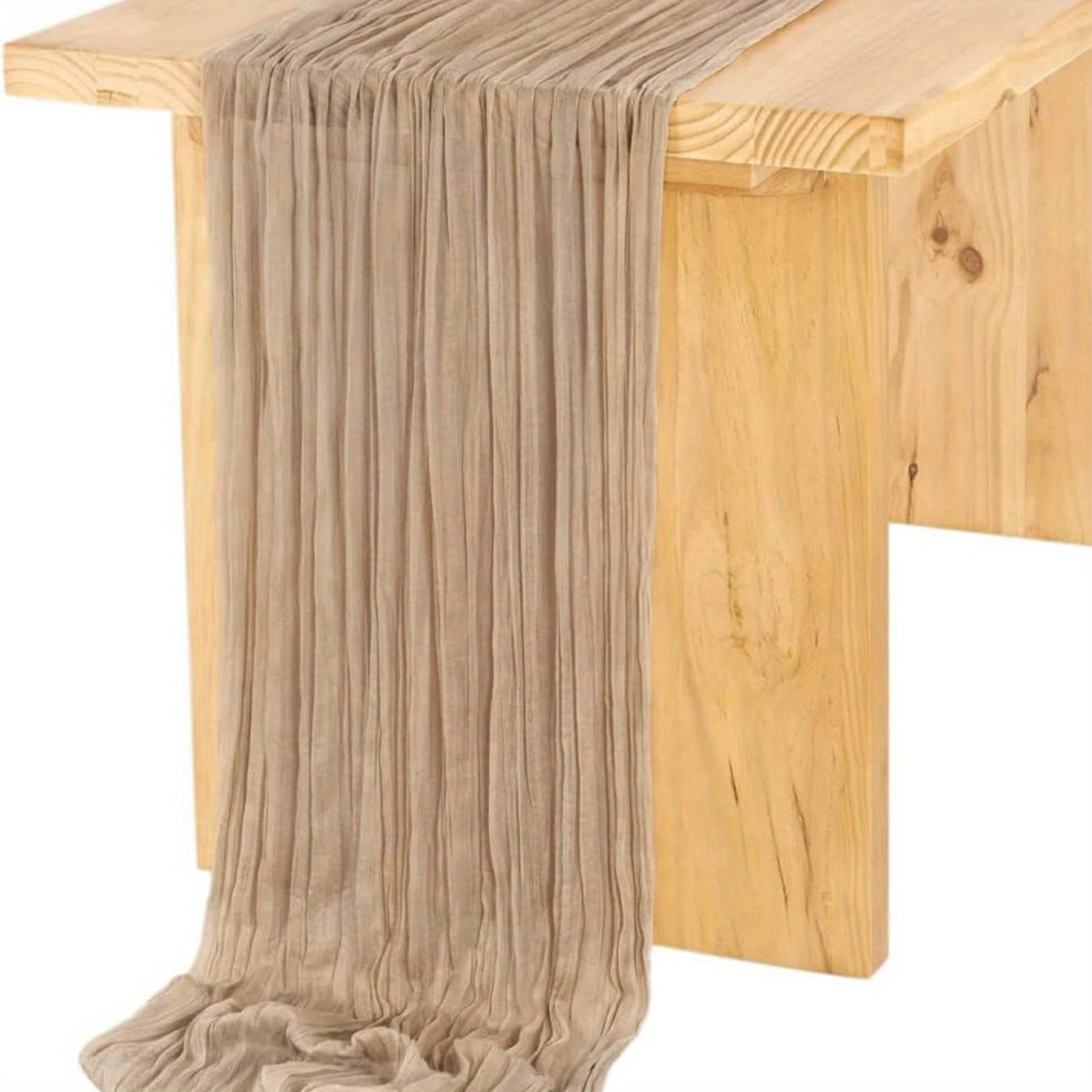 Polyester Green Balinese Table Runner Pleated Ethnic Style Holiday Decor