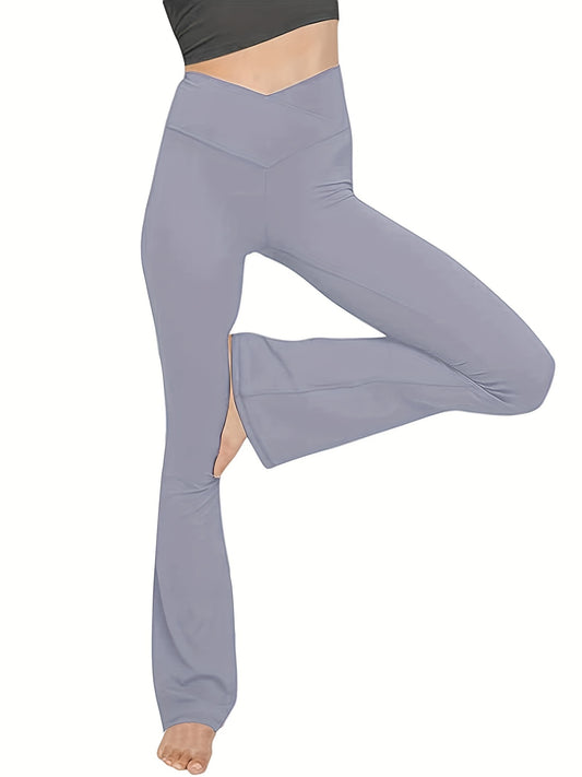 Women's Flared Leggings High Waist V-Crossed Yoga Pants