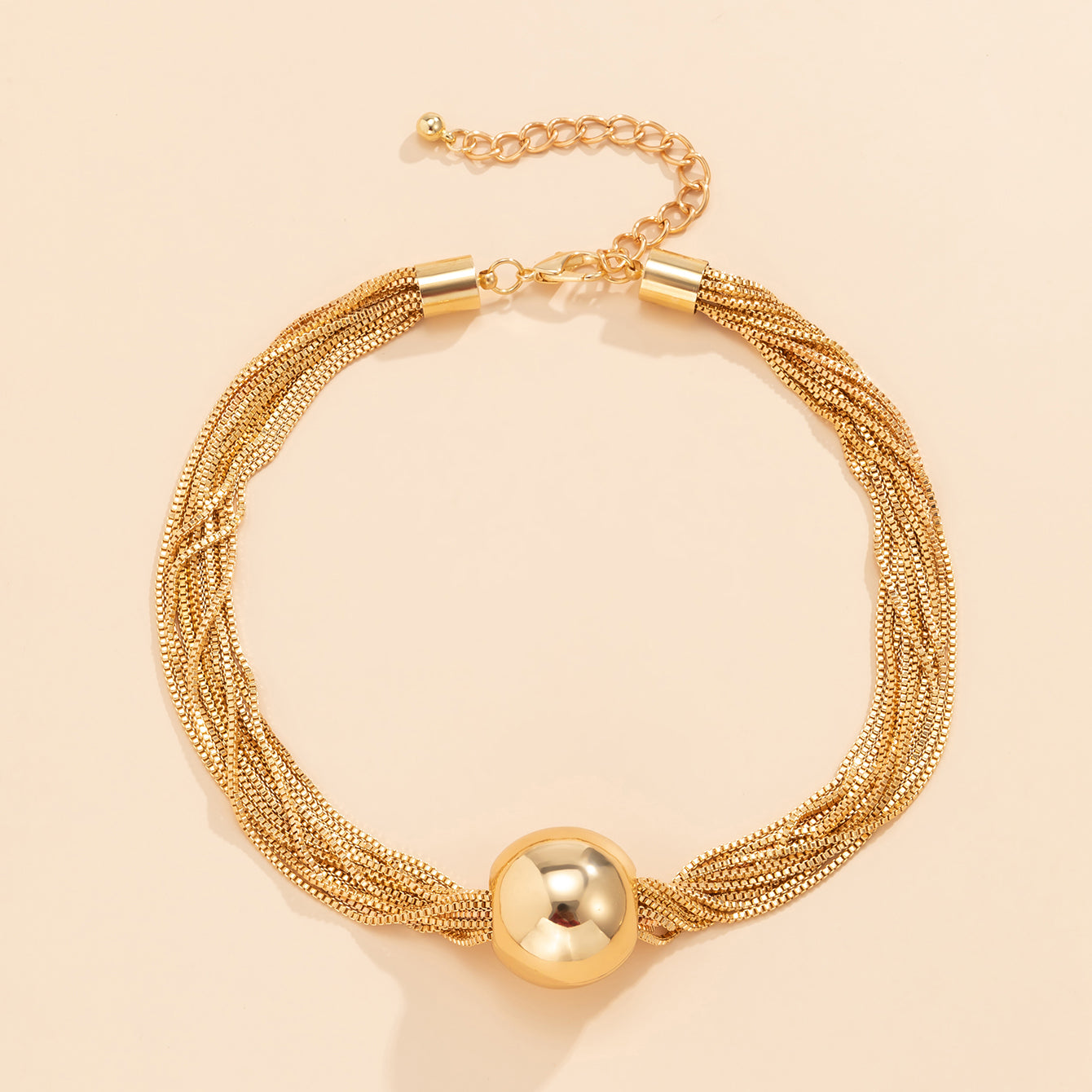 Big Ball Pendant Necklace Twisted Chain Necklace