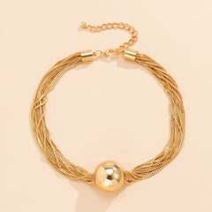 Big Ball Pendant Necklace Twisted Chain Necklace
