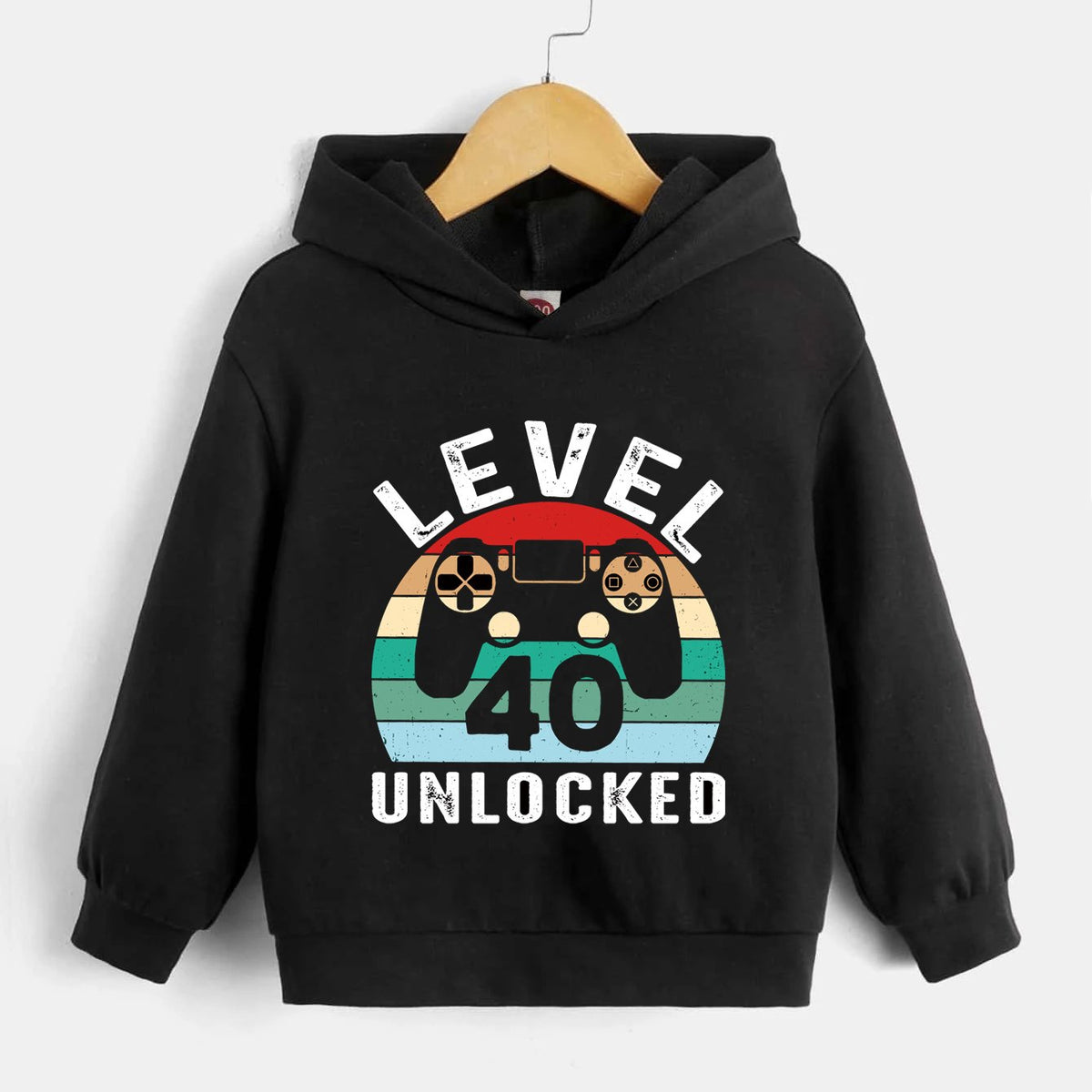 Gamepad LEVEL 40 UNLOCKED Boys Hoodie Spring Fall Kids Hoodie Tops