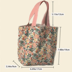 Floral Pattern Handbag Satchel Bag for Work
