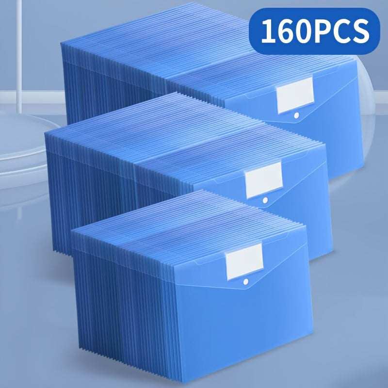 160pcs Transparent A4 File Bag Storage Bag Office Organizer