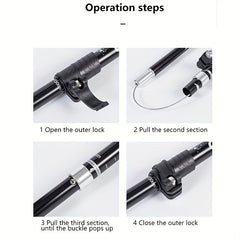 Portable 5-section Hiking Stick for Outdoor Camping