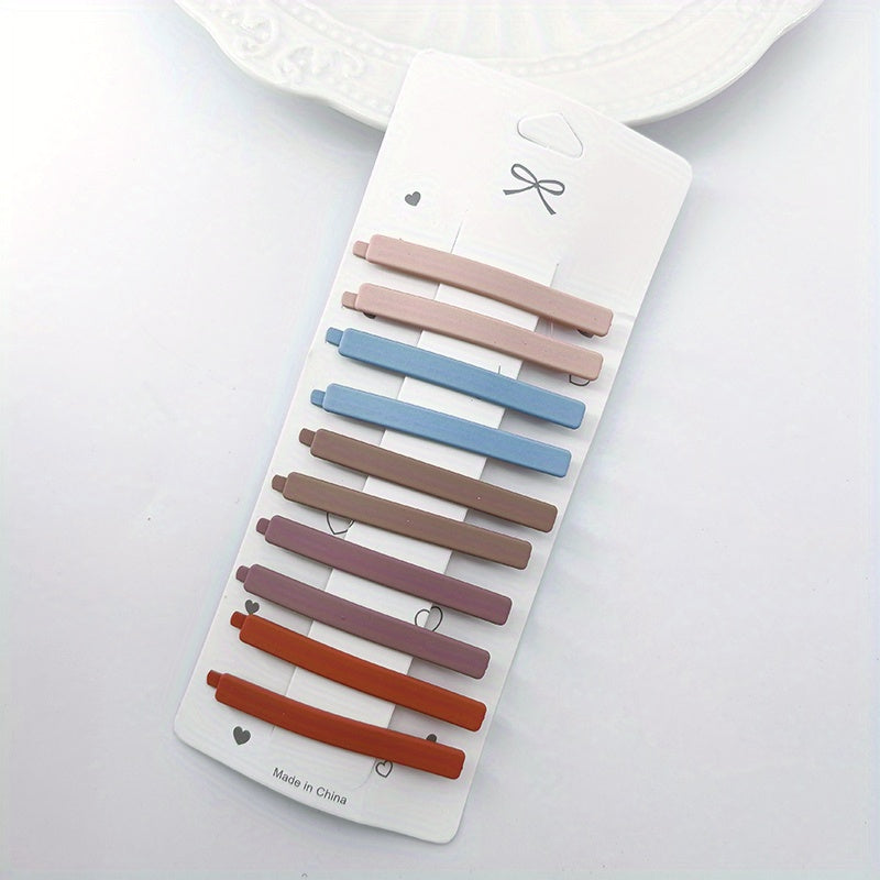 10pcs 6 Straight Clips Hair Clips Matte Side Clip For Women Girls