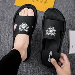 Men's Tiger Head Print Slides Casual Non Slip Slippers Sandals