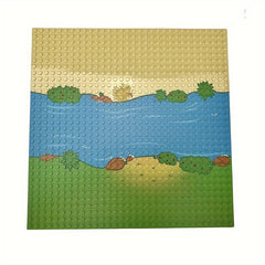 Basic River Ocean Pattern Bricks Set 2pcs & 1pc Board 10x10 Inch