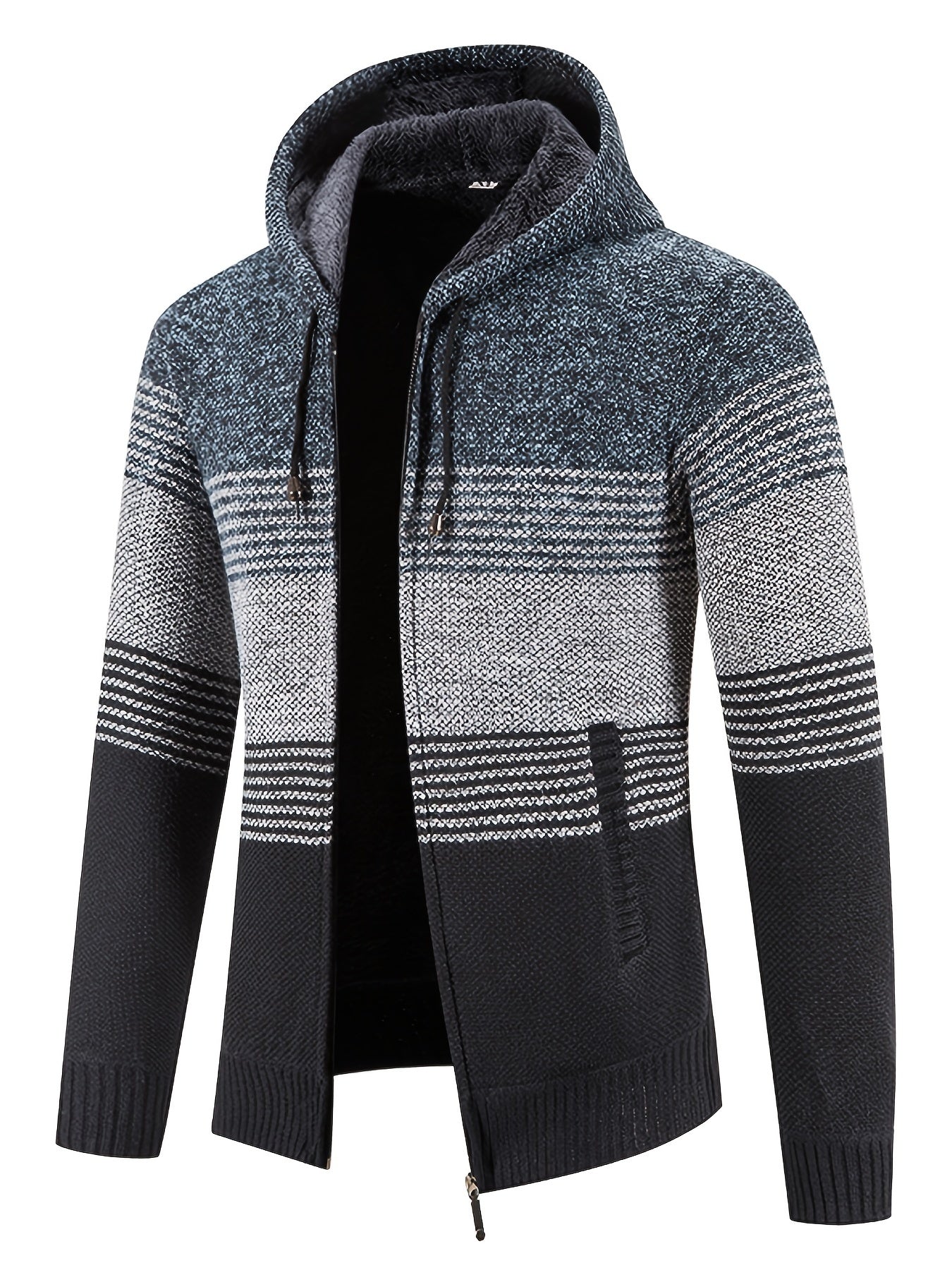 Men's Plush Hooded Sweater for Fall Winter
