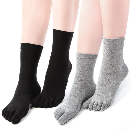 4 Pairs Solid Toe Socks for Women