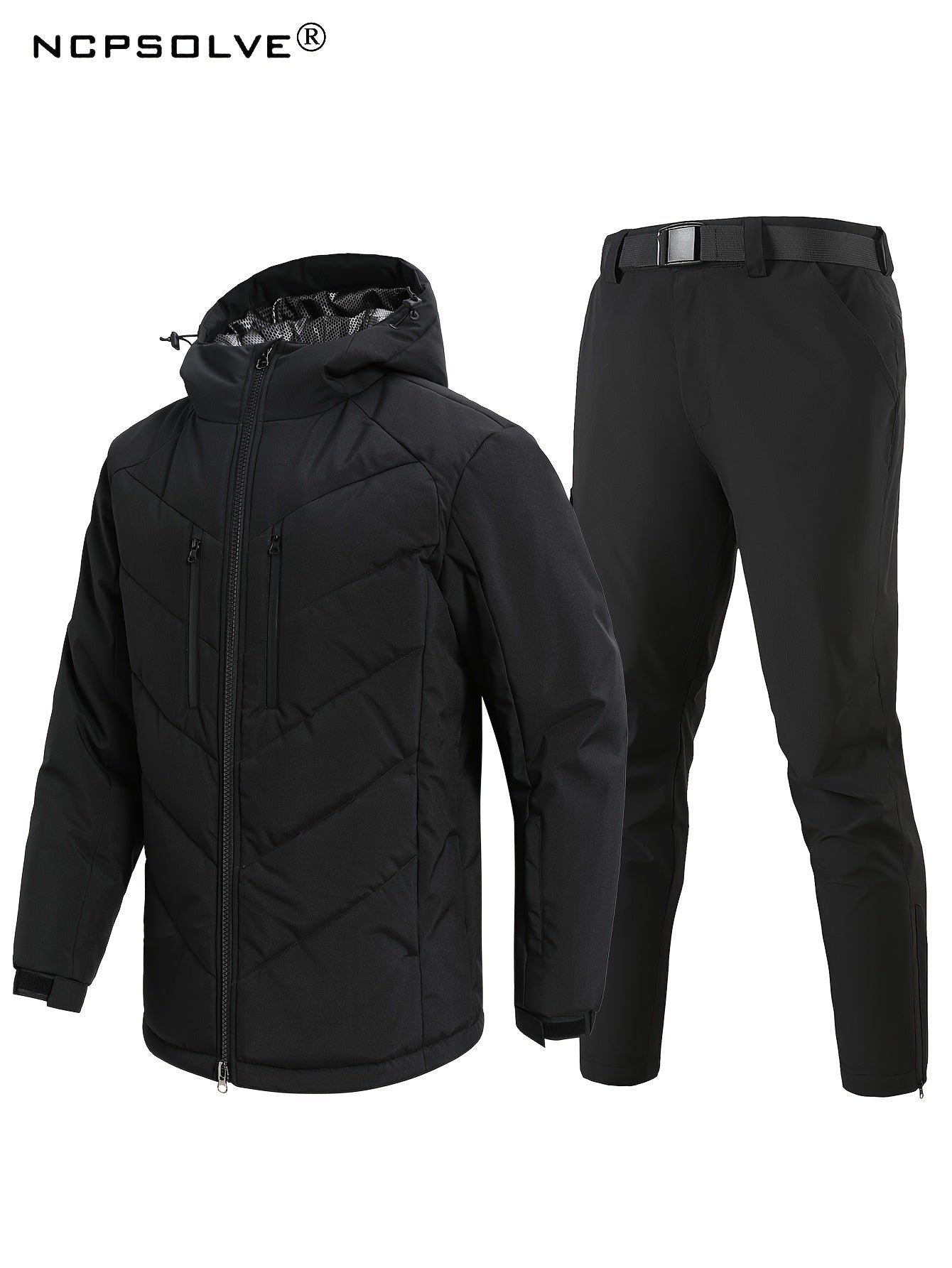 Men's Winter Sportswear Hooded Jacket & Trouser Ski Suit