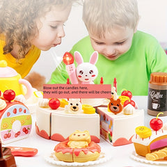 Toy Cake Cutting Fruit Afternoon Tea Set for Kids