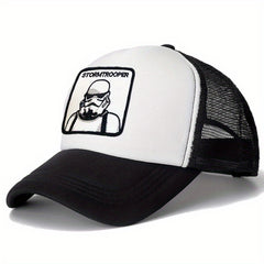 Mesh Trucker Baseball Cap Mask Man Pattern Embroidered Casual Hat