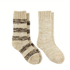 Colorblock Crew Socks Warm & Comfy Mid Tube Stockings