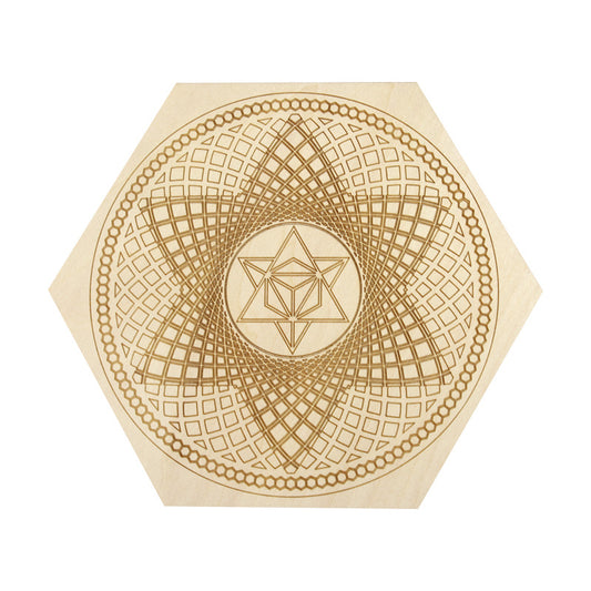 Wooden Crystal Grid Board 6-10 Inch - Metaphysical Pendulum Board