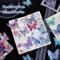 20pcs Butterfly Stickers Self Adhesive Golden Foil for Journals Laptop