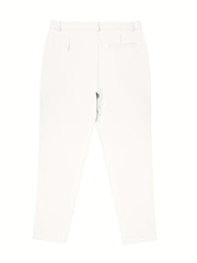 Men's Work Pockets Button Fly Slim Fit Trousers