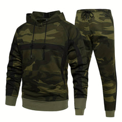 Men's Camouflage 2 Piece Set Sports Hoodie & Jogger Sweatpants