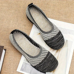 Women's Knit Flat Shoes Comfortable Slip On Casual Driving Flats