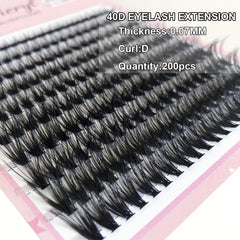 200 Clusters 40D 10 Rows False Eyelashes Extention 9-16mm Mixed