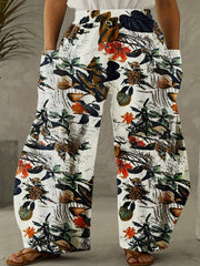 Floral Print High Rise Wide Leg Pants