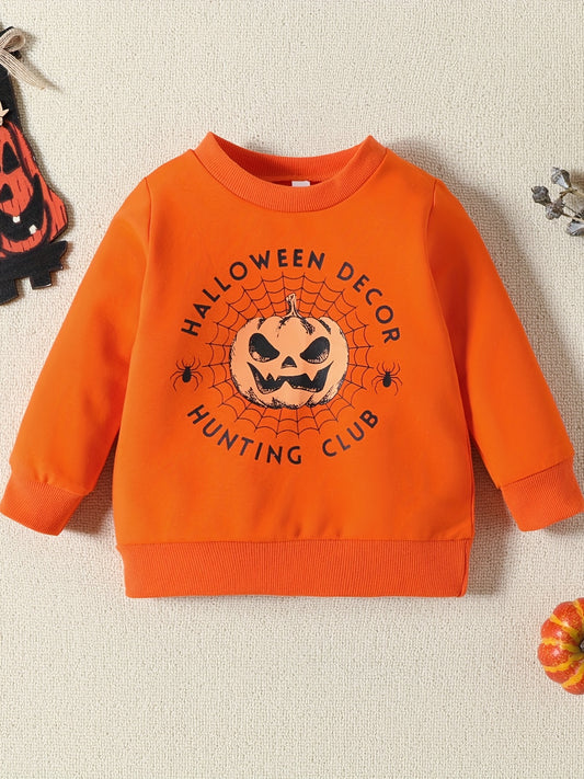 Baby Boys Halloween Party Cartoon Print Sweatshirt Cotton Pullover