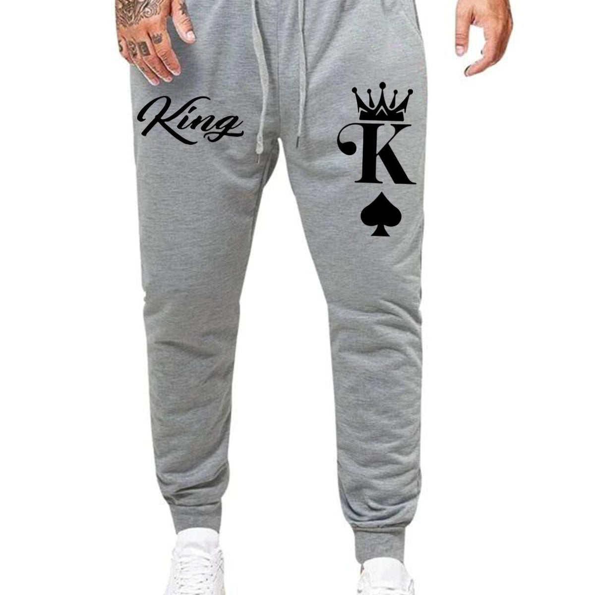 Men's Crown Print Drawstring Sweatpants