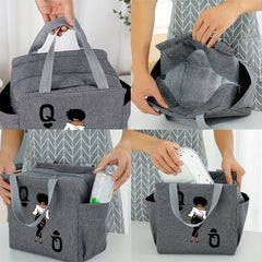 Queen Insulated Lunch Bag Oxford Canvas Tote Cartoon Large Capacity Portable
